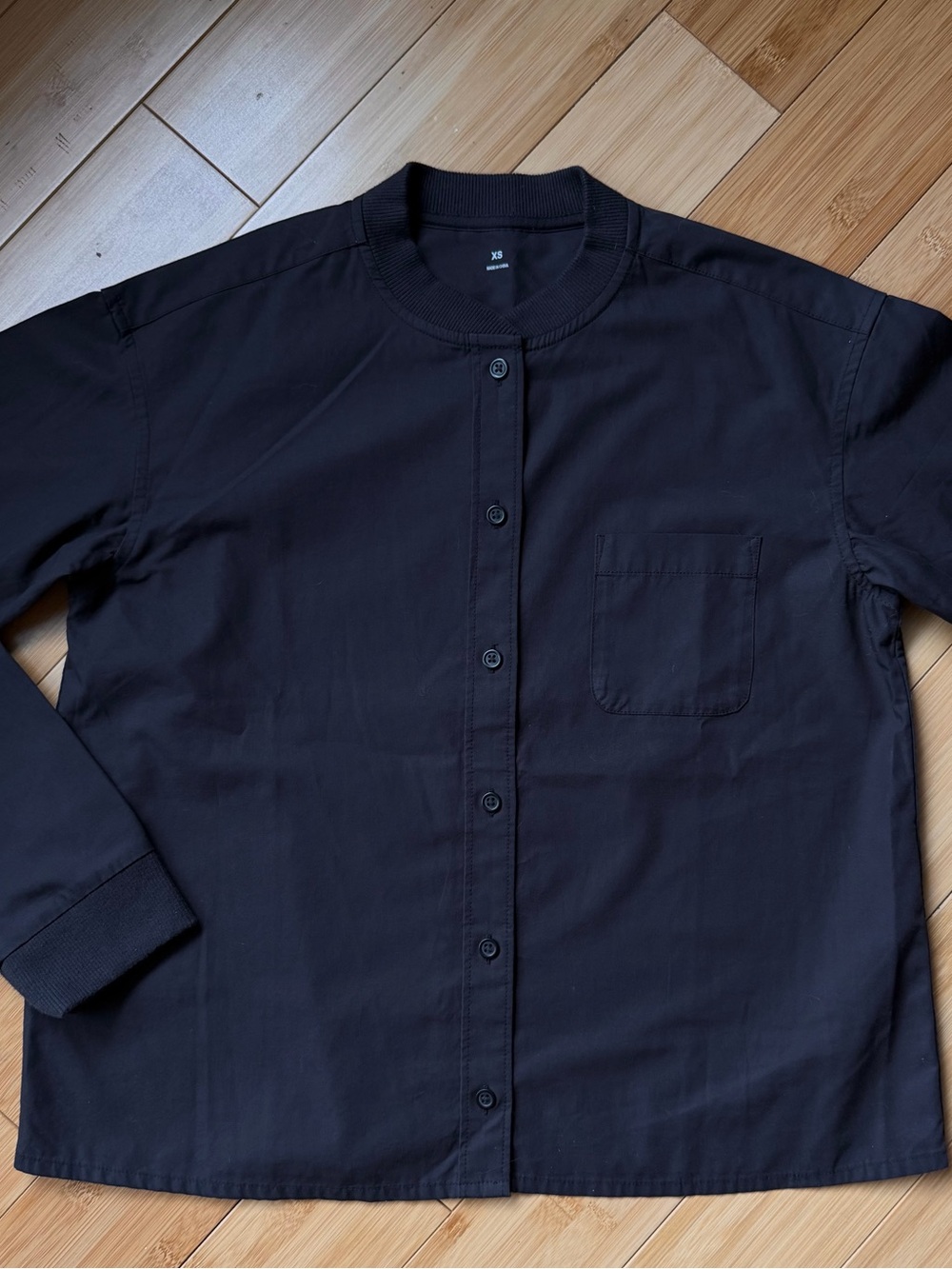 Muji Black Button-Down Cotton Shirt - XS